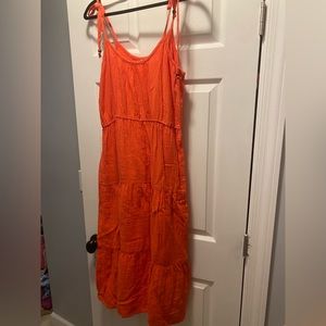 Lucky Brand maxi coral flowy dress